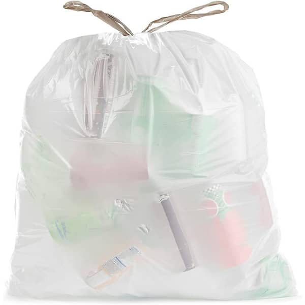 Aluf Plastics 8 Gal. 0.7 Mil White Trash Bags 22 in. x 22 in. Pack of 200 for Home, Kitchen, Bathroom and Office