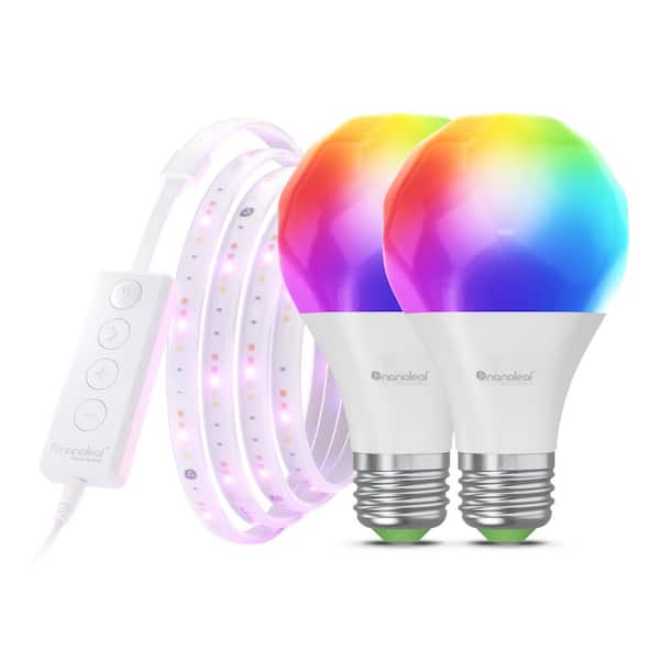 Unbranded Essentials Indoor Matter Enabled 6.56 ft. Plug-In LED Rope Light 100V, A19 LED adjustable White & Color Bulb (2-Pack)