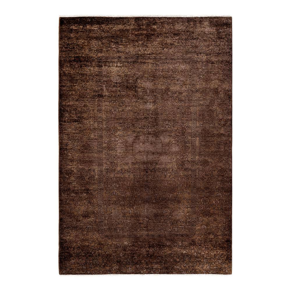 Fine Vibrance Brown 6 ft. x 9 ft. Solid Wool Indoor Area Rug price history on PriceWatchPro