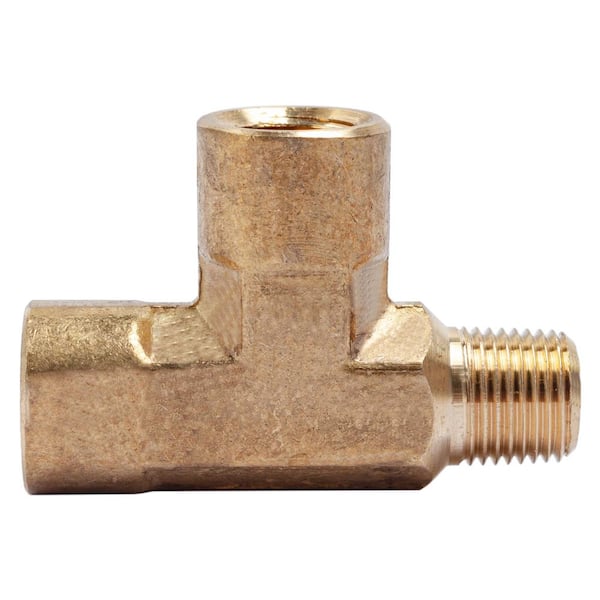 LTWFITTING 1/8 in. MIP x 1/8 in. FIP x 1/8 in. FIP Brass Pipe Tee Fitting (5-Pack)