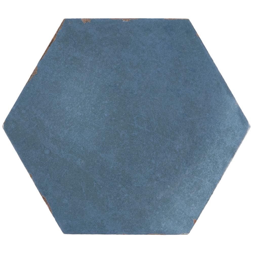 Denim Blue Hexagon Matte Porcelain Floor and Wall Tile