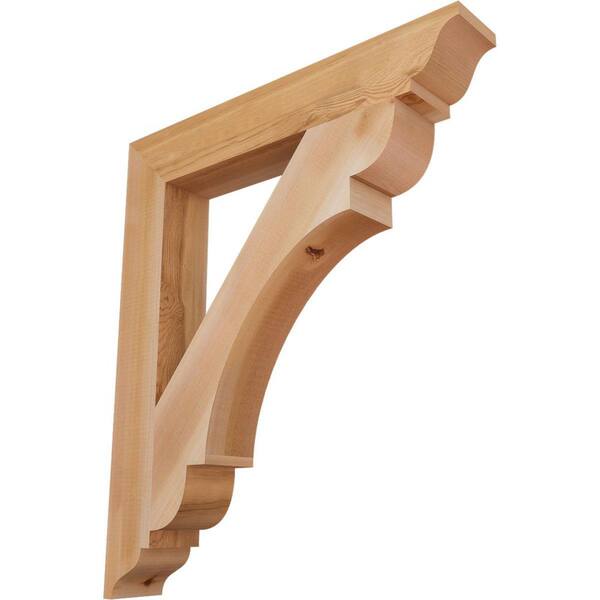 Ekena Millwork 3.5 in. x 30 in. x 26 in. Western Red Cedar Olympic Traditional Smooth Bracket