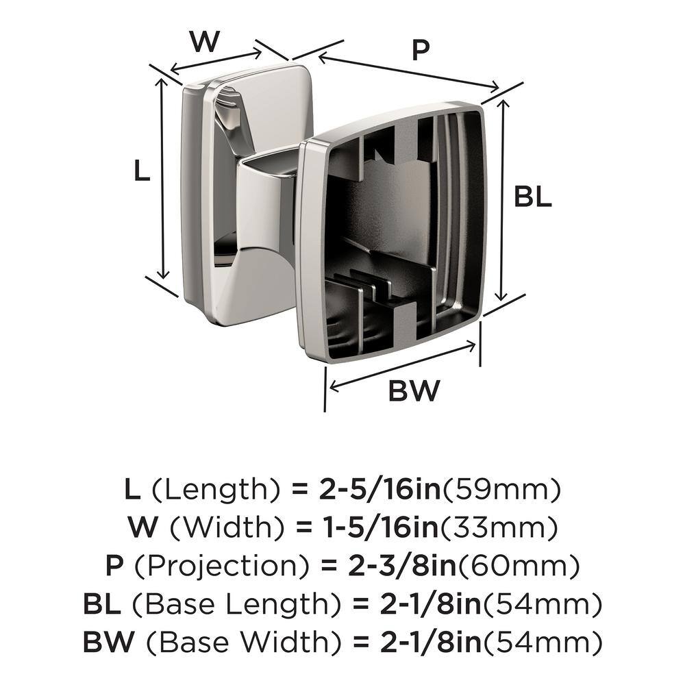 Polished Nickel Single Prong Bathroom Robe Hook