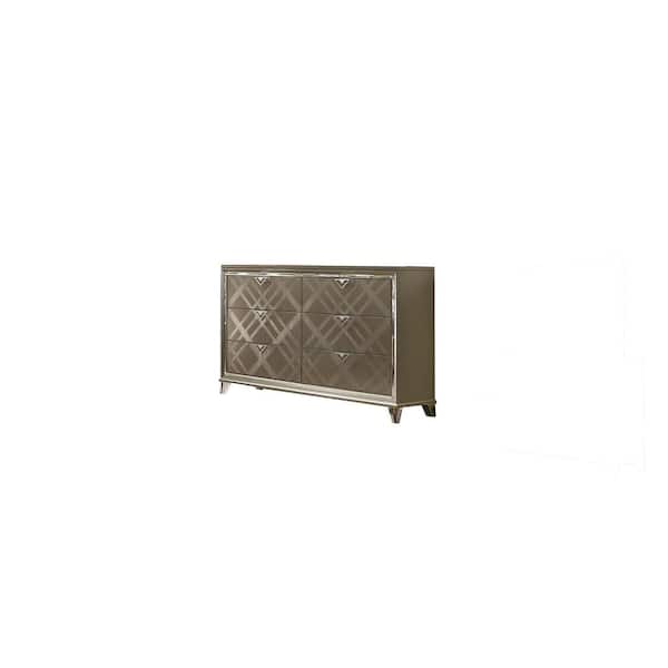 Best Quality Furniture New York Majestic Gold 6 Drawers 18" Dresser
