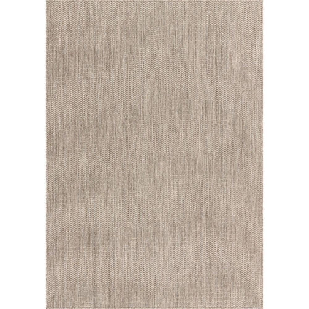 Unique Loom Outdoor Solid Beige 7' 0 x 10' 0 Area Rug 3128942 - The ...