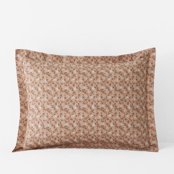 The Company Store Company Cotton Mini Floral Vine Clay Cotton Percale Standard Sham