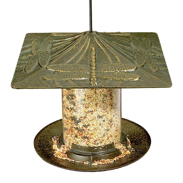 Whitehall Products Dragonfly 6 in. French Bronze Tube Bird Feeder