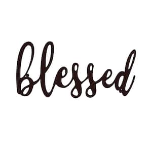 "Blessed" Metal Cutout Sign