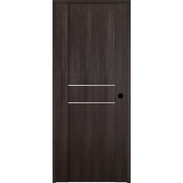 Belldinni 28 in. x 80 in. Vona Left-Handed Solid Core Dark Urban Textured Wood Single Prehung Interior Door