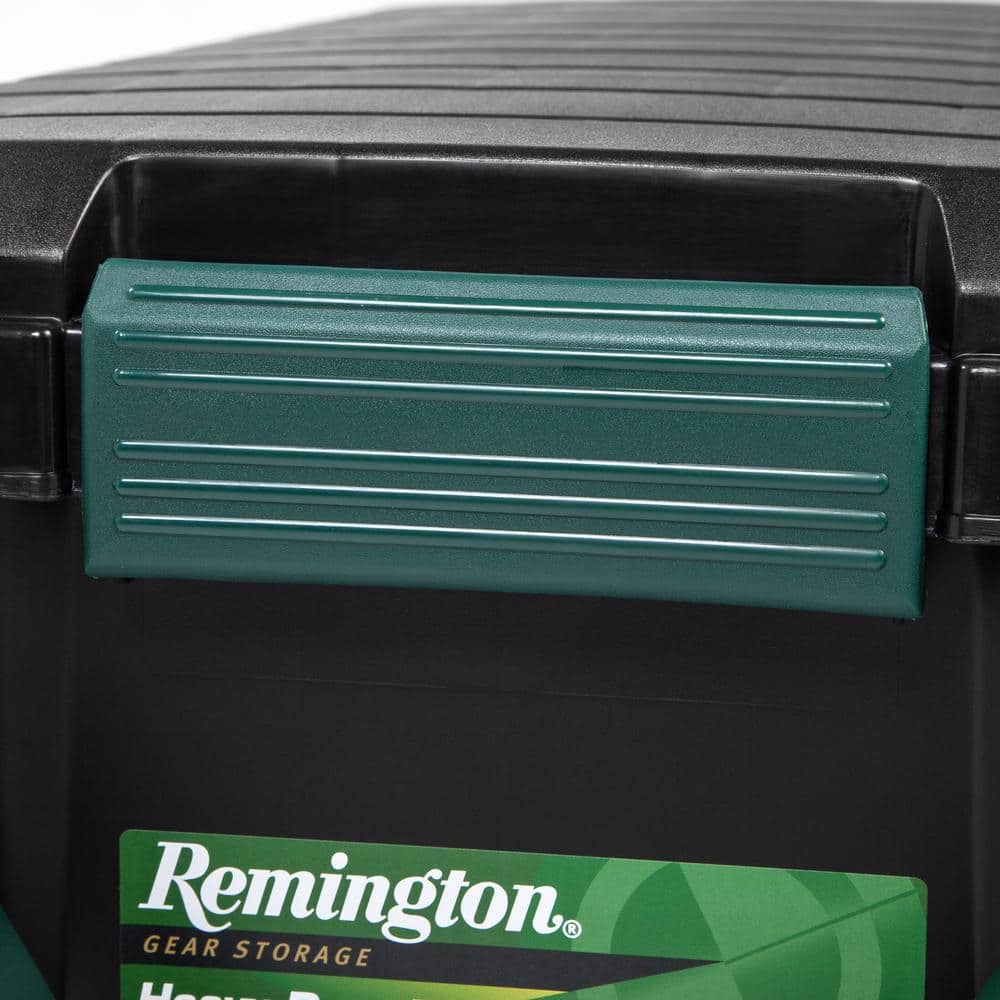 Remington 42 Gal Black Plastic Rolling Storage Trunk with Handle