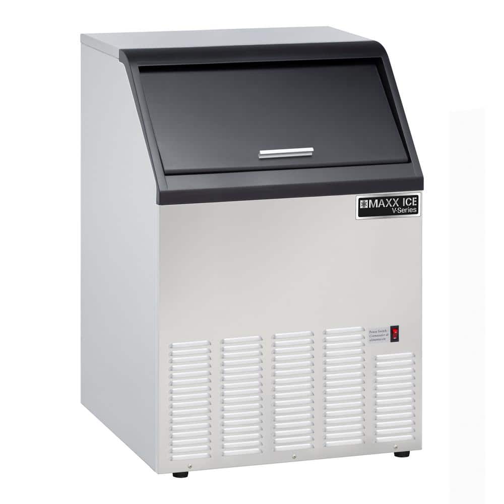 Self Contained 22 in. W 115 Freestanding Full Dice Ice Maker Machine with 35 lb. Built in Ice Bin in Stainless Steel