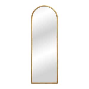 15.75 in. H x 47.625 in. W Antique Gold Arched Meatal Framed Decorative Mirror