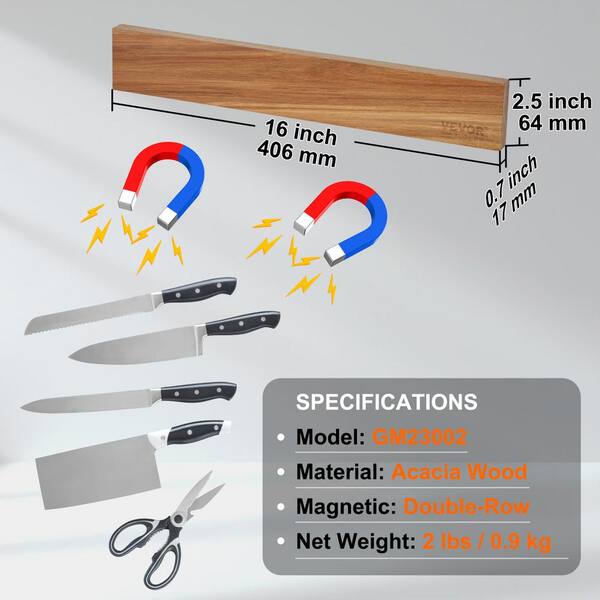 Double-Sided Magnetic Knife Holder for Fridge/Wall - 17 Stainless Steel