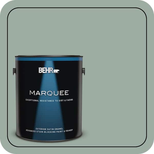 BEHR MARQUEE 1 gal. #N420-3 Misty Moss Satin Enamel Exterior Paint & Primer