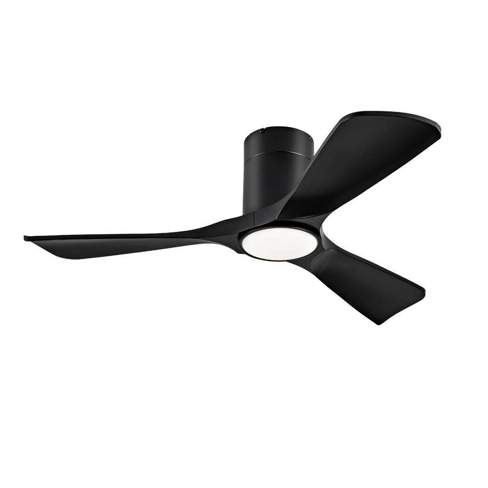 42 in. Black Brown Wood Flush Mount Standard Ceiling Fan with Integrated LED Lights and Remote Included price history on PriceWatchPro