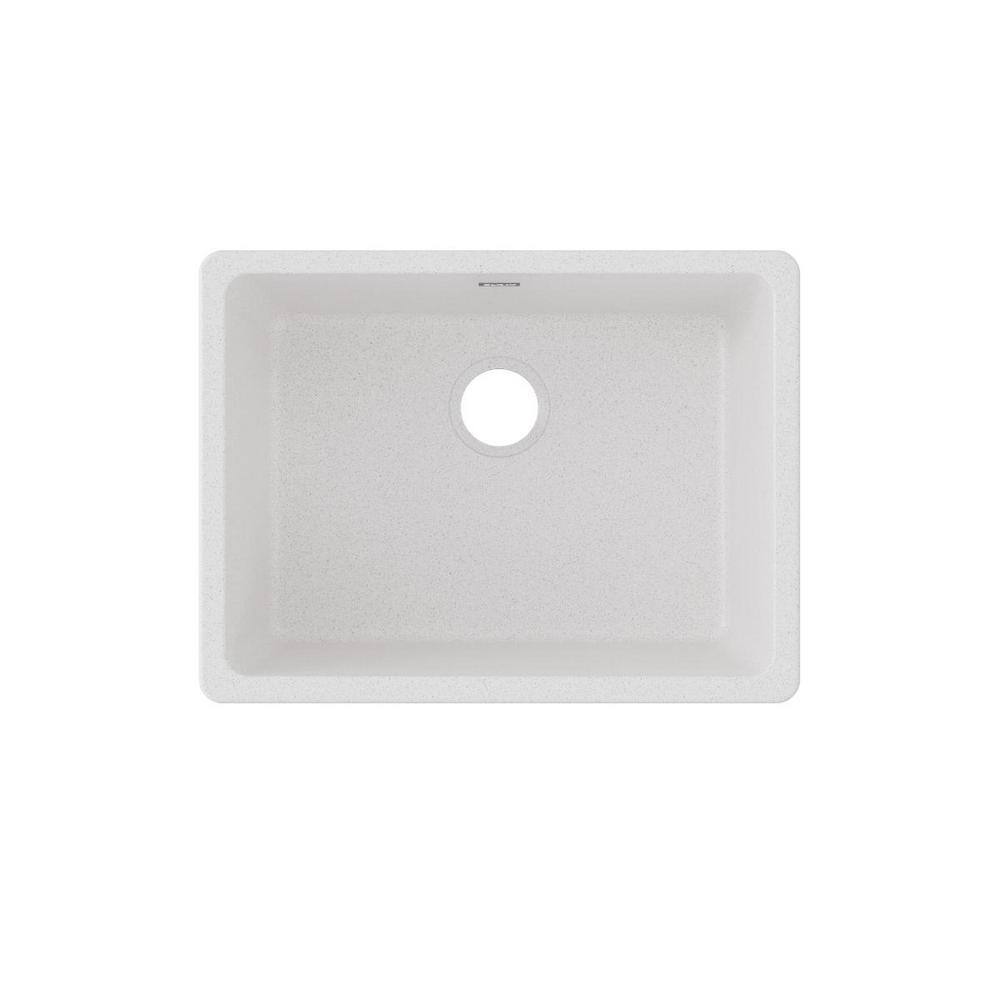 Elkay White Quartz 25" Undermount Single Bowl Kitchen Sink