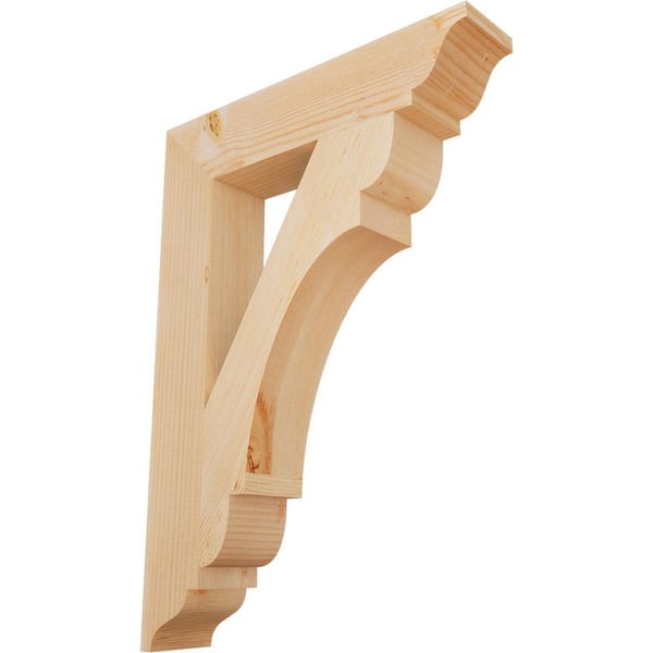 Ekena Millwork 3.5 in. x 28 in. x 20 in. Douglas Fir Olympic Traditional Smooth Bracket