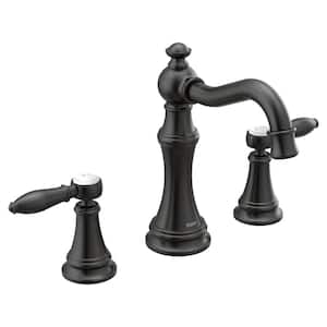 Weymouth 8 in. Widespread 2-Handle High-Arc Bathroom Faucet Trim Kit in Matte Black (Valve Not Included)