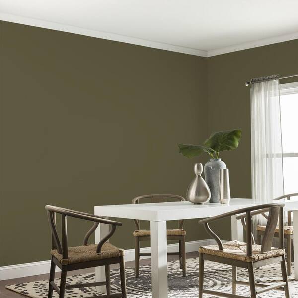 Glidden Premium 1 gal. PPG1113-7 Olive Green Satin Interior Paint
