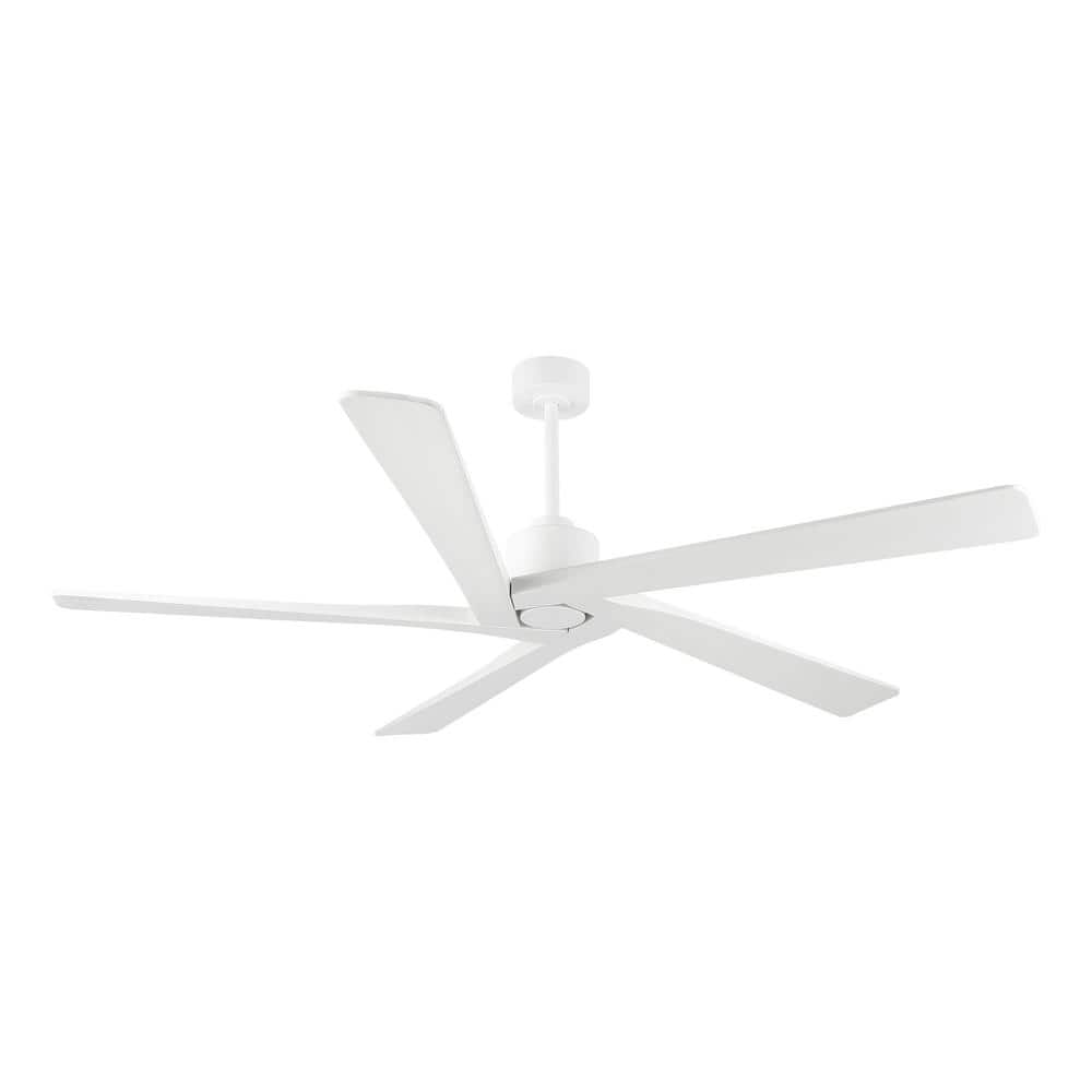 WINGBO 54 inch 5 Blades Indoor White Ceiling Fan without Light WBCF
