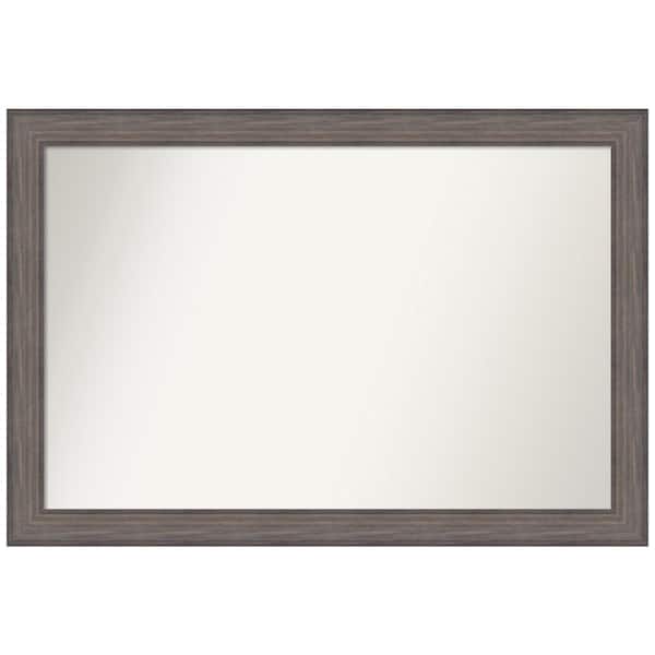Amanti Art Medium Rectangle Distressed Brown Modern Mirror (34.25 in. H x 50.25 in. W)
