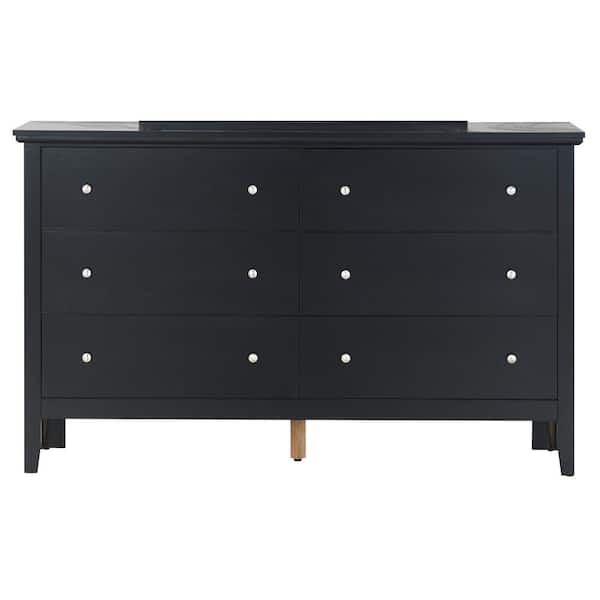 AndMakers Primo 6-Drawer Black Dresser (36 in. x 59 in. x 16 in.)