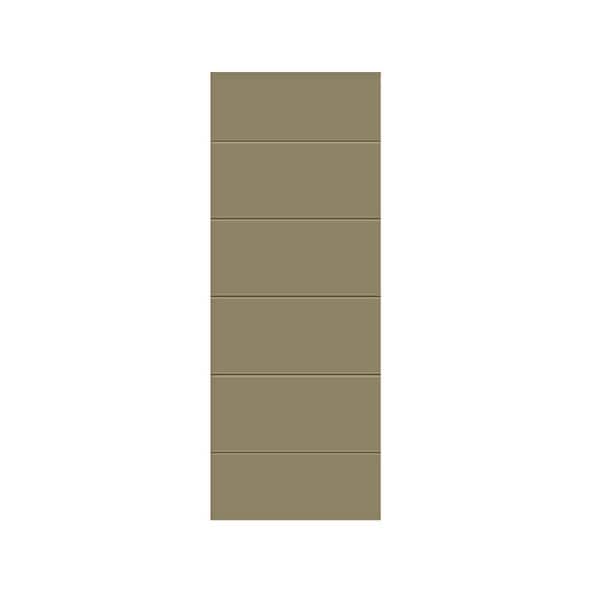 CALHOME Modern Classic 30 in. x 80 in. Olive Green Stained Composite MDF Paneled Interior Barn Door Slab