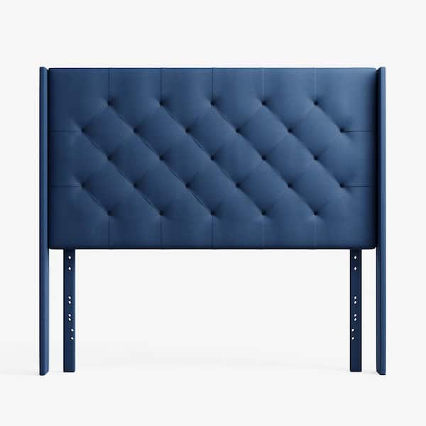 Brookside Eva Navy Twin Upholstered Wingback Headboard