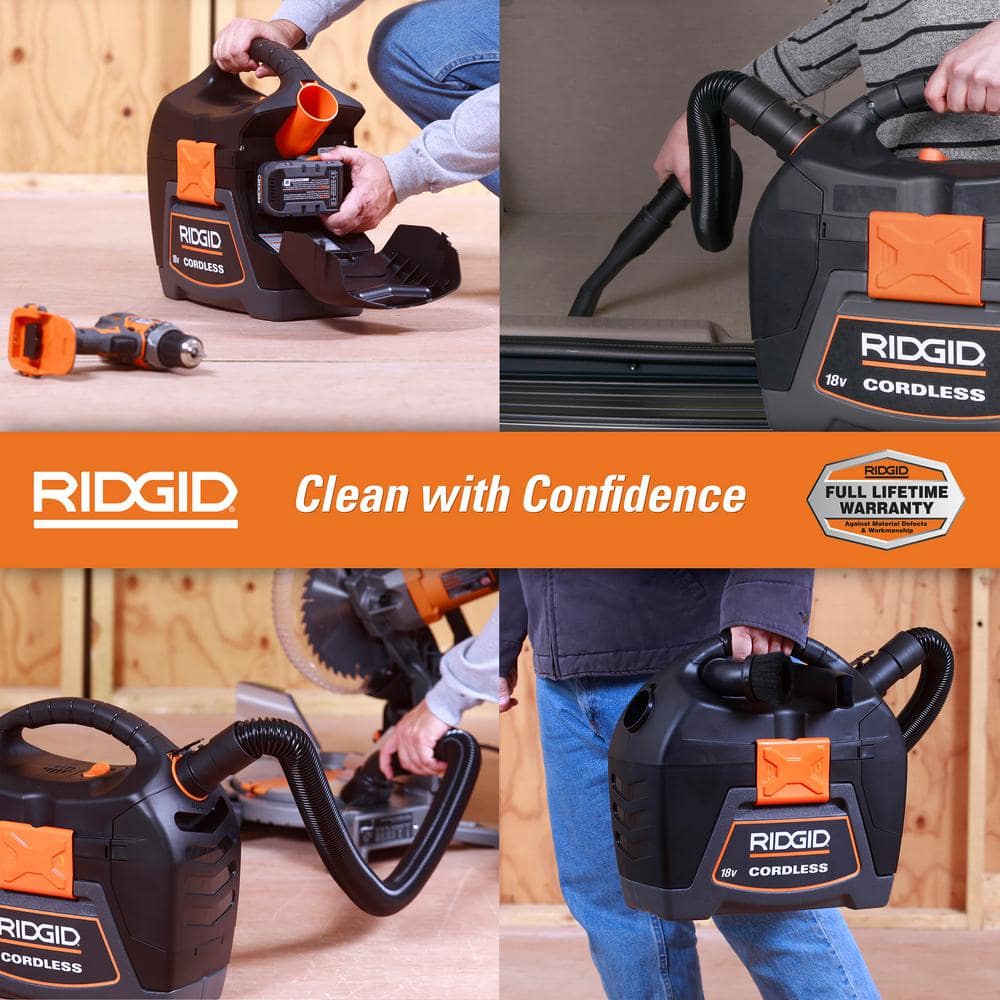 Ridgid 18V Cordless 3-Gallon Wet/Dry Handheld Vacuum Cleaner