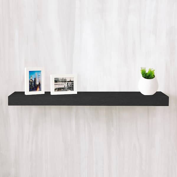 Way Basics Positano 36 in. x 2 in. zBoard Paperboard Wall Shelf Decorative Floating Shelf in Black