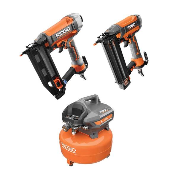 RIDGID 6 Gal. Portable Electric Pancake Air Compressor Kit with 16