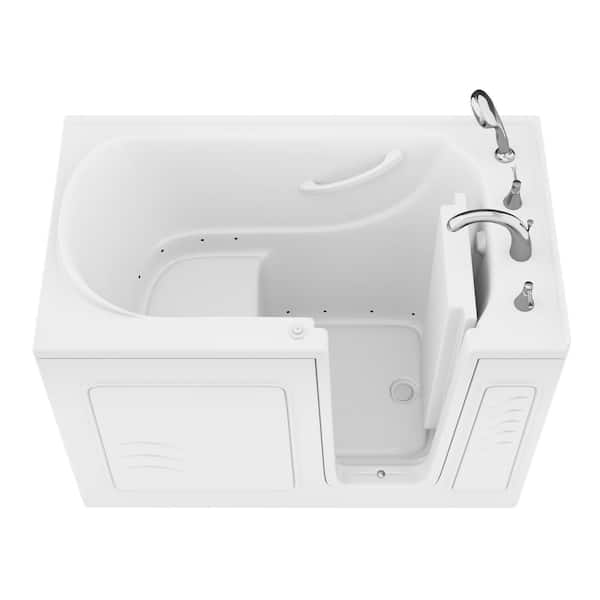Universal Tubs Builder's Choice 53 in. Right Drain Quick Fill Walk-In Air Bath Tub in White