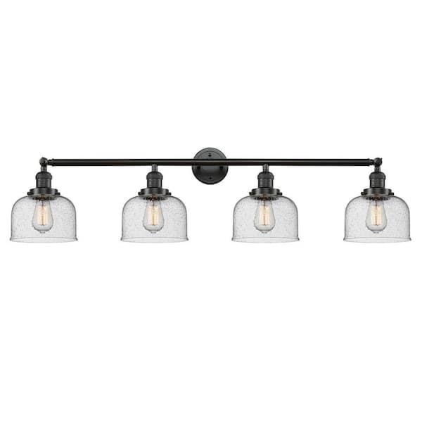 Bell 44 in. 4-Light Oil Rubbed Bronze Vanity Light with Glass Shade