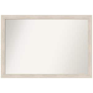 Hardwood Whitewash Narrow 39 in. W x 27 in. H Rectangle Non-Beveled Wood Framed Wall Mirror in White