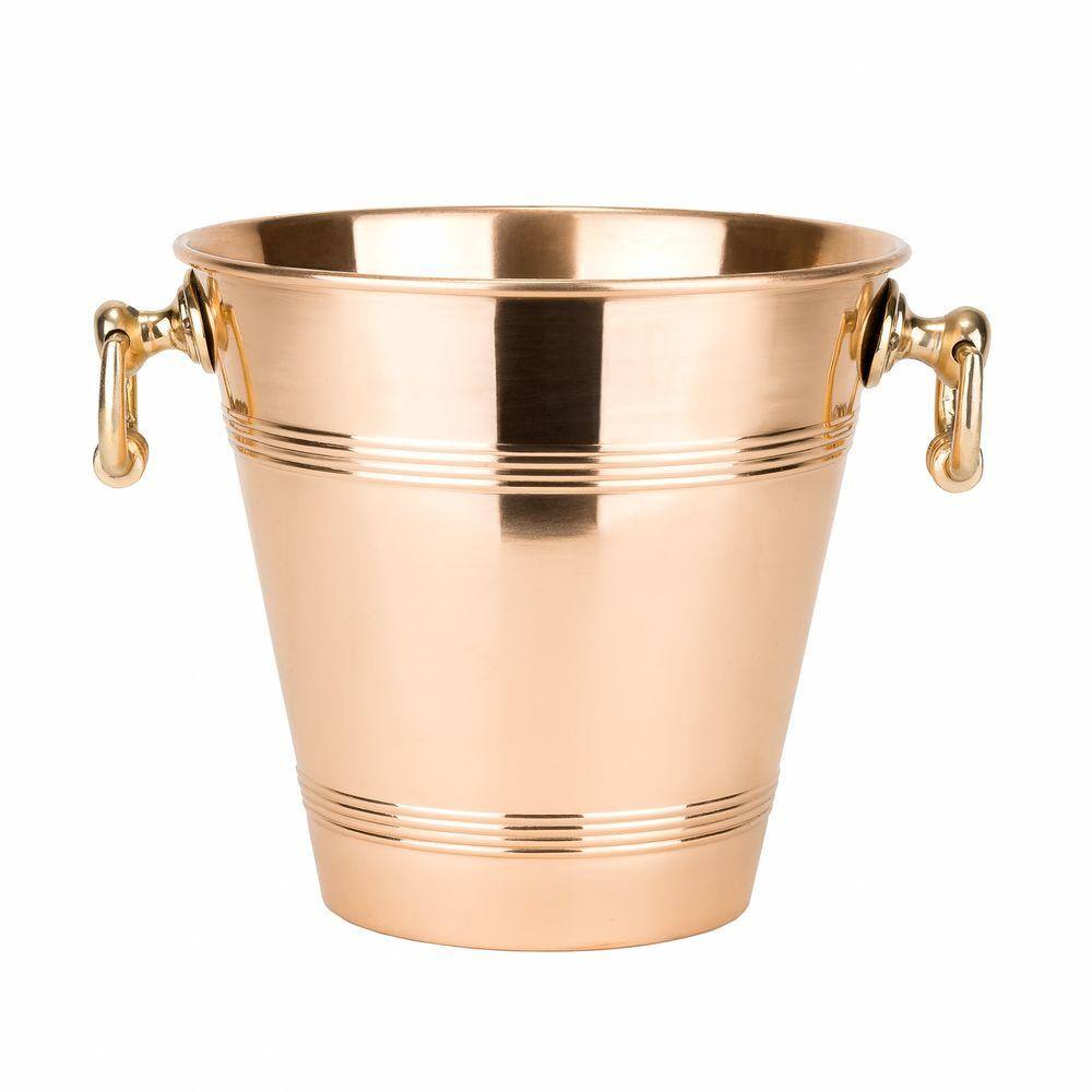 Old Dutch 4.75 qt. Solid Copper Wine Cooler with Brass Handles 1202