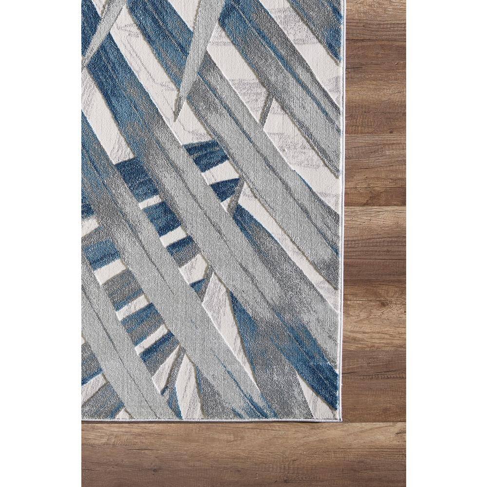 Abani Blue and Gray Floral Palm Leaf Area Rug 5'3" x 7'6"
