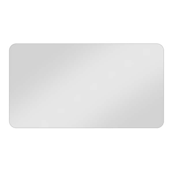 WELLFOR 40 in. W x 30 in. H Rectangular Frameless Wall Bathroom Vanity Mirror in Silver