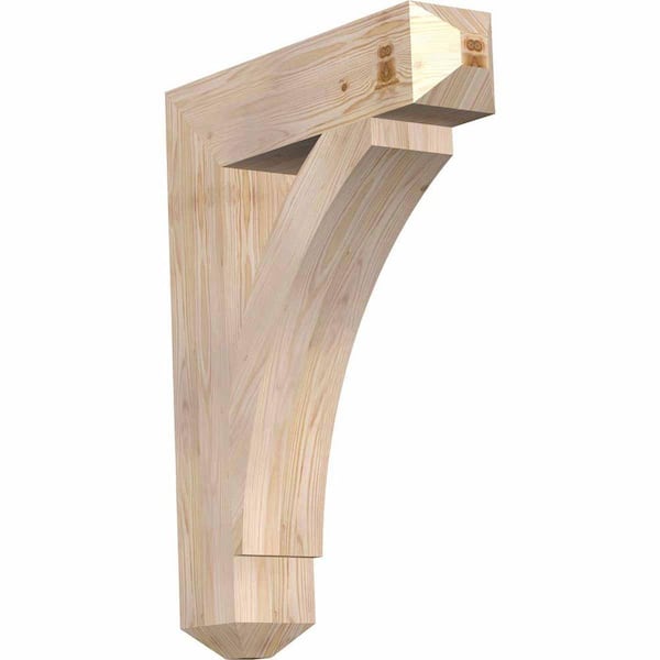 Ekena Millwork 5.5 in. x 34 in. x 26 in. Douglas Fir Thorton Craftsman Smooth Bracket