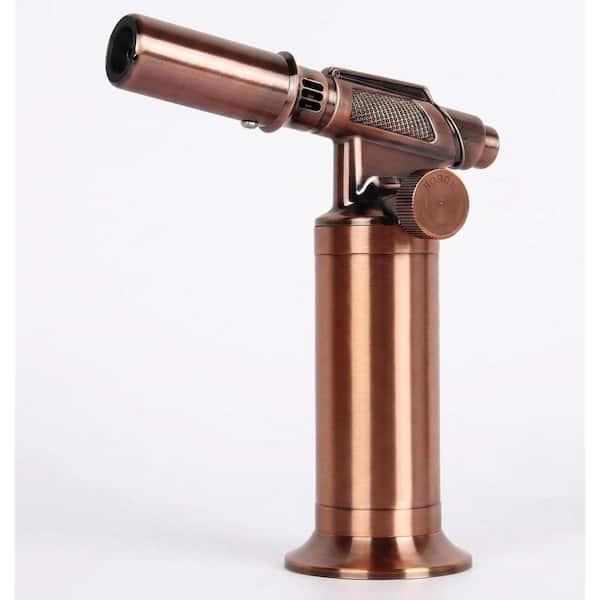Refillable Metal Soldering Torch Stainless Steel Wind Resistant Adjustable Flame Blow Torch for Cooking BBQ