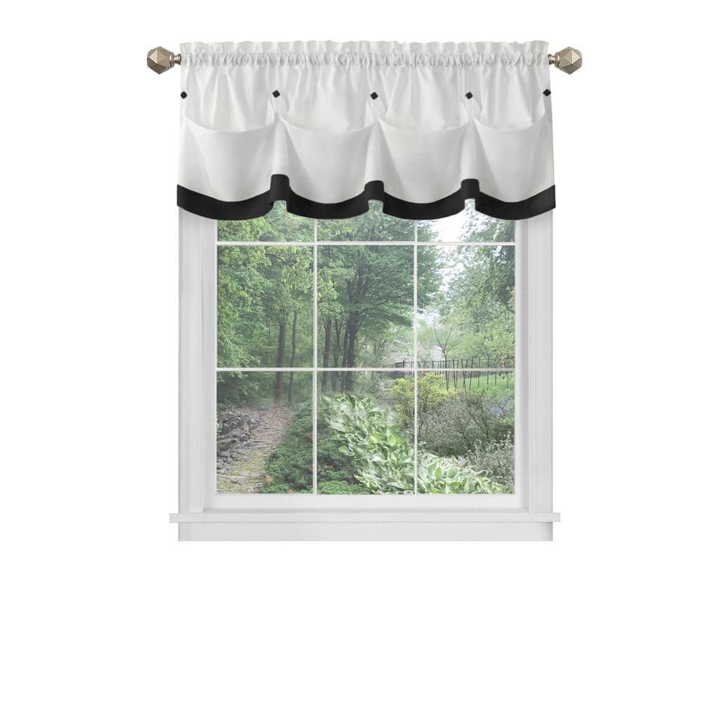 Achim Lana Indoor Polyester Light Filtering Solid Valance Black 58-in W x 14-in L
