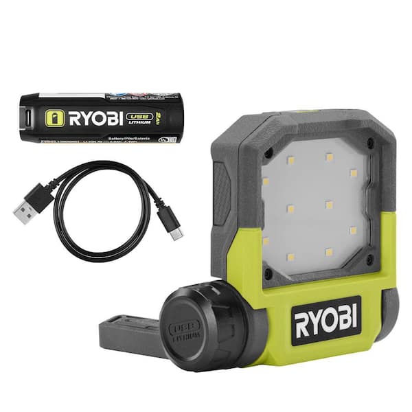 RYOBI USB Lithium Flip Light Kit with 2.0Ah USB Lithium Battery