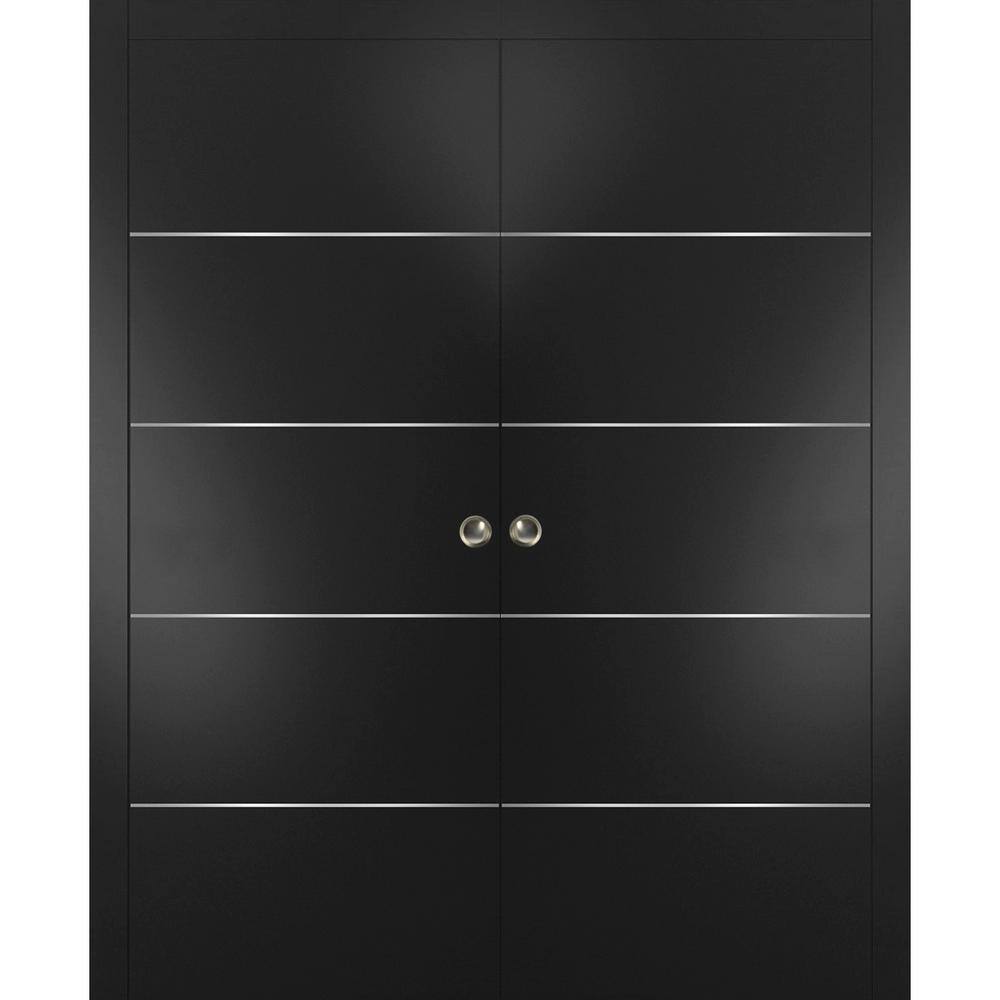 Assemble Required 36 in. x 80 in. 2-Panel Black Matte Finished Solid Wood with Honeycomb Sliding Door with Hardware price history on PriceWatchPro
