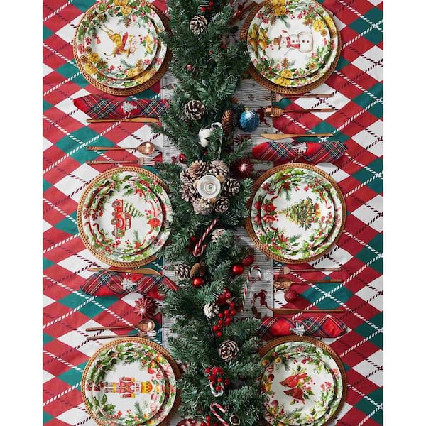 Wudkey 10 in. Multi-Color Dishwasher and Microwave Safe Christmas