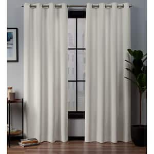 Academy Ivory Solid Blackout Grommet Top Curtain, 52 in. W x 96 in. L (Set of 2)
