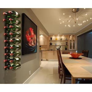 18-Bottle Metal Wine Rack in Black