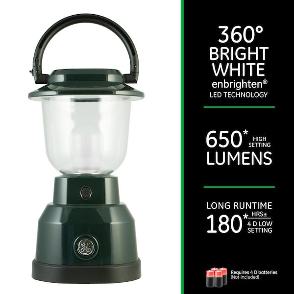 Enbrighten Battery Operated LED Lantern, Green 11016 - The Home Depot