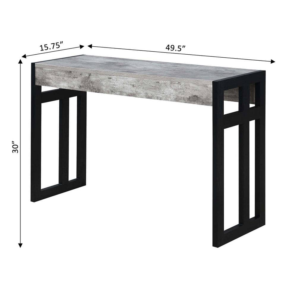 Faux Birch and Black Wood Console Table with Storage