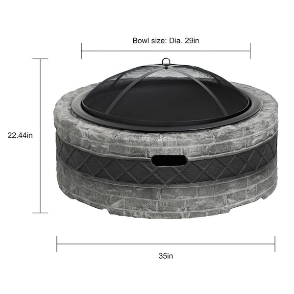 HEATMAXX 42 in. Round Cast Stone Top Gas Fire Pit Table HEATMAXX 42 in. Round Cast Stone Top Gas Fire Pit Table