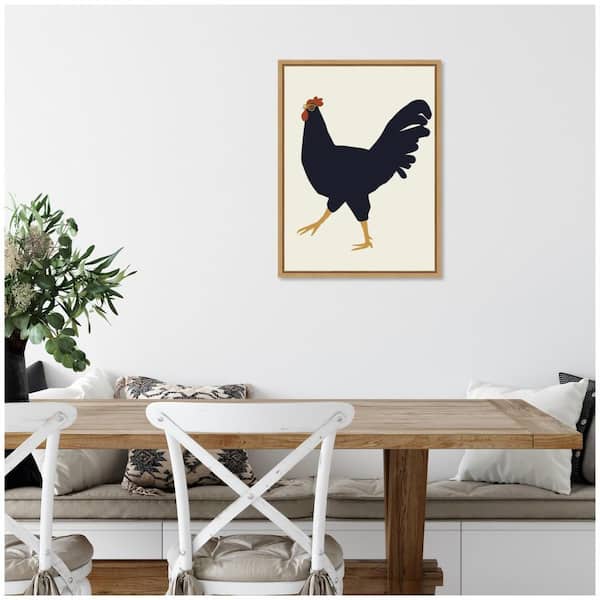 Sylvie "Farm Rooster" by Hannah Beisang Natural Framed Art Print 18 in. x 24 in.