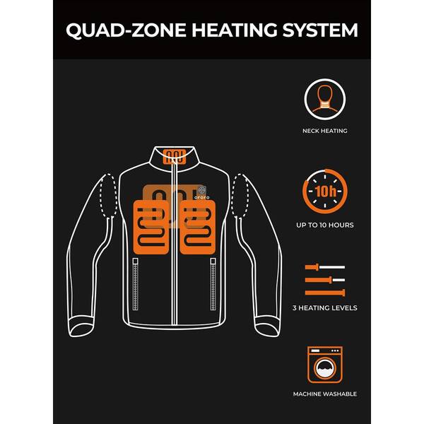 ORORO Men s 2X Large Black 7.38 Volt Lithium Ion Heated Golf Vest